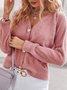 Soft Fluffy Long Sleeve Button Design Sweater Cardigan Outerwear