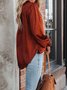 Vacation Casual Striped Shirt Collar Long Sleeve Blouse