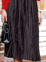 Gorgeous velvet Korean velvet plain color patterned pleated medium length skirt Plus Size