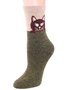 Simple Color Block Cat Wool Socks