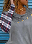 Casual Grid Cowl Neck Shirts & Tops