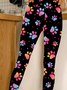 Women Abstract Casual All Season Long Leggings