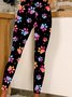 Women Abstract Casual All Season Long Leggings
