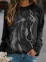 JFN Crew Neck Horse Casual Sweatshirt