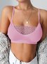 JFN  Lace Edge Sexy Perspective Plus Suspender Vest Bottomed Bra Casual  Women’s bra