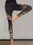 Leopard print irregular stitching tight-fitting sports yoga high-waist pants Casual Leopard Pants
