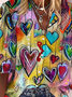 Valentine's Day Love Pattern Casual Loosen Cartoon Blouse