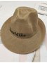 JFN  Men's Letter Pattern Linen Beach Hat