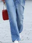 JFN Cotton-blend Plain Casual jeans