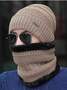 Men's Thick Knitted Scarf Baotou Hat