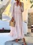 Vacation Chiffon Polka Dots Long sleeve Woven Dress