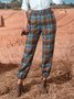 Western Denim Style Plaid New Designer Comfortable Ladies Trousers