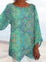 JFN Round Neck Floral Vacation Tunic Tops