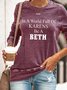 Women's Crew Neck Letter Casual Autumn Long Sleeve Sweatshirt