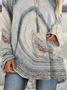 JFN Round Neck Abstract Geometric Casual Tunic Top