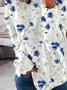 Crew Neck Floral Loosen Sweatershirt