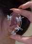 JFN Single Alloy Rhinestone Butterfly Cuff Earrings