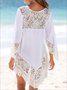 Women's Lace Hollow Out Fringe Hem Beach Prom Dress
