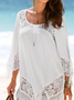 Women's Lace Hollow Out Fringe Hem Beach Prom Dress
