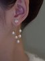 JFN  Pearl Tassel Rhinestone   Earrings