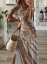 JFN V Neck Ombre Vacation Maxi Dress