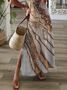 JFN V Neck Ombre Vacation Maxi Dress