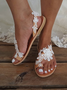 JFN    White  Lace  Flower  Wedding  Women's  flip flops Sandals