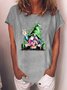 Women's Cartoon Short Sleeve Tee T-shirt Crew Neck Casual Summer Top