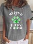 Women's Animal Shamrock Short Sleeve Tee T-shirt Crew Neck Casual Summer Top