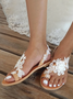 JFN    White  Lace  Flower  Wedding  Women's  flip flops Sandals