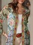 Casual Cotton Blends Halter Floral Vacation Knit coat