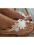 JFN    White  Lace  Flower  Wedding  Women's  flip flops Sandals