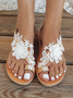 JFN    White  Lace  Flower  Wedding  Women's  flip flops Sandals