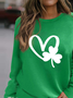 JFN Crew Neck St. Patrick's Day Shamrock HeartDaily Sweatshirt