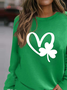 Women's St. Patrick's Day Sweatshirt Shamrock Heart Irish Gift Shirts
