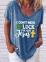 Women's Letter Short Sleeve Tee T-shirt V Neck Casual Summer Top