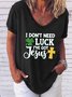 Women's Letter Short Sleeve Tee T-shirt V Neck Casual Summer Top