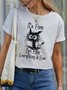 Women's Letter Short Sleeve Tee T-shirt Crew Neck Casual Summer Top