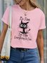 Women's Letter Short Sleeve Tee T-shirt Crew Neck Casual Summer Top