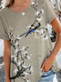 JFN Round Neck Floral Casual T-Shirt/Tee