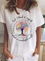 Women Floral Short Sleeve Tee T-shirt Crew Neck Vintage Summer Top