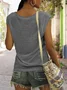 Women Cap Sleeve Tank Top Camisole Summer Plain V Neck Daily Casual Top