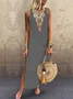 JFN V Neck Floral Tribal Casual Mexican Dress