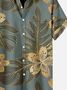 Mens Floral Print Casual Breathable Hawaiian Short Sleeve Shirt