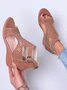 JFN  Bohemian Cutout Zip Wedge Sandals