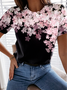 JFN Crew Neck Floral Casual T-Shirt/Tee