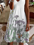 Floral Regular Fit Casual Cotton Blends Short Sleeve Knit Dress