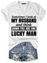 Women Letter Short Sleeve Tee T-shirt V Neck Casual Summer Top