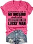 Women Letter Short Sleeve Tee T-shirt V Neck Casual Summer Top