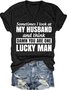Women Letter Short Sleeve Tee T-shirt V Neck Casual Summer Top